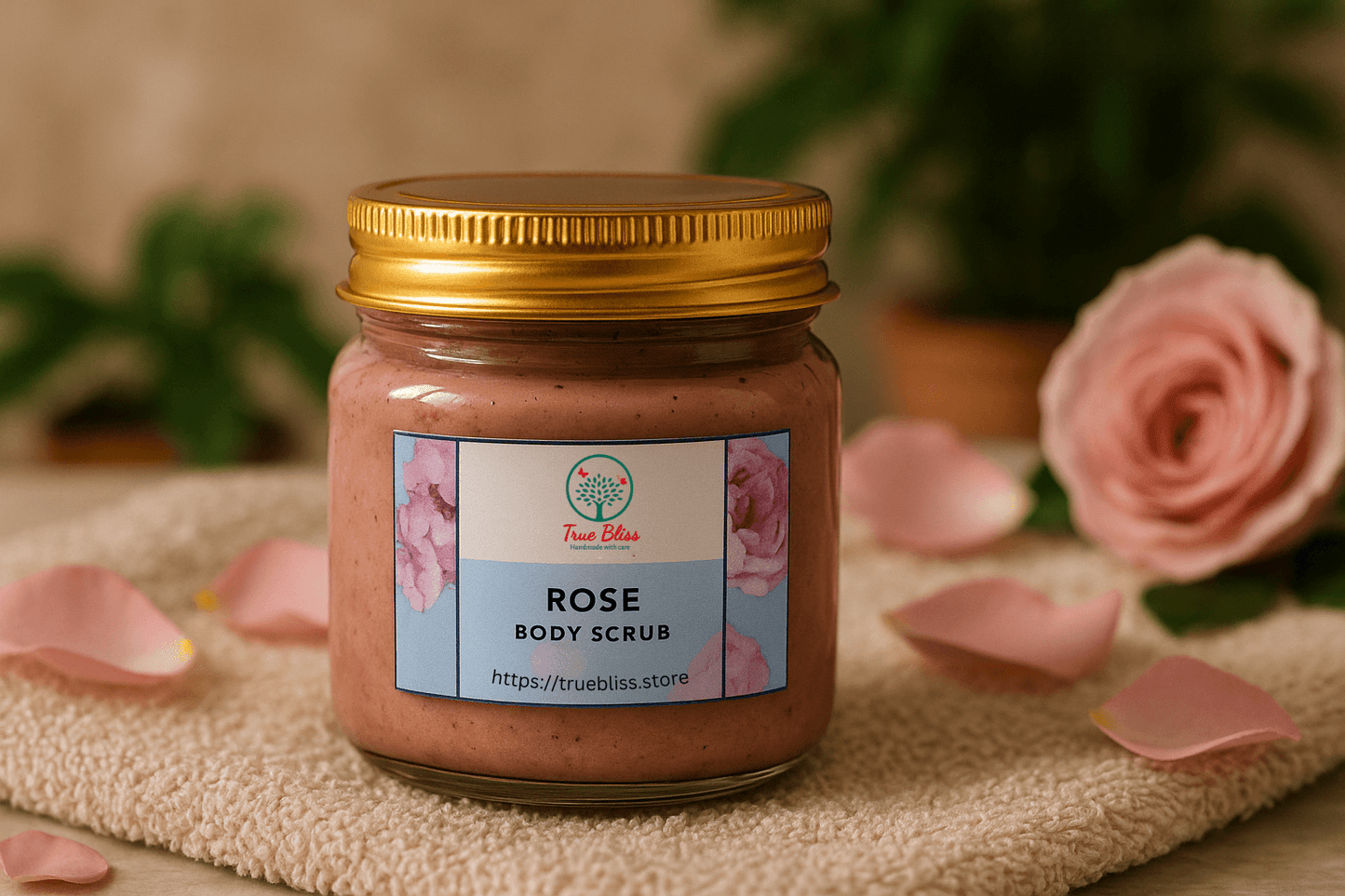 Natural Body Scrub (Rose, Green Tea, Cherry Blossom and Kaolin Clay Whitening)
