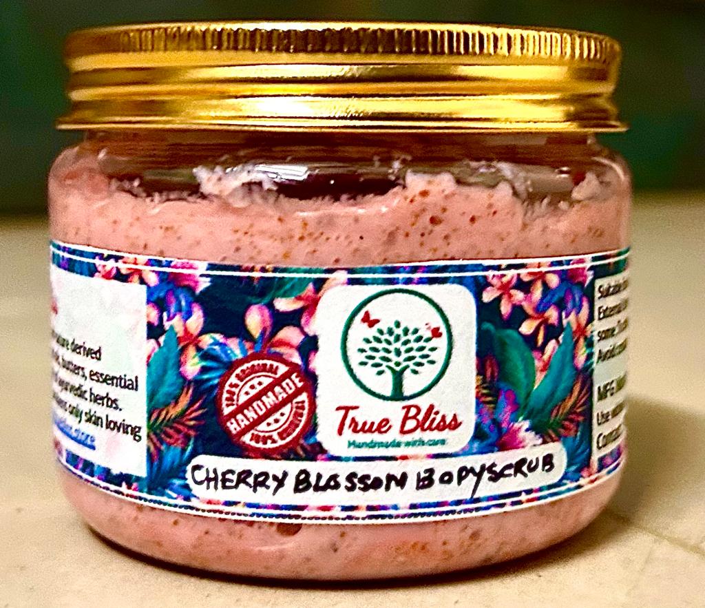 Natural Body Scrub (Rose, Green Tea, Cerry Blossom and Kaolin Clay Whitening)