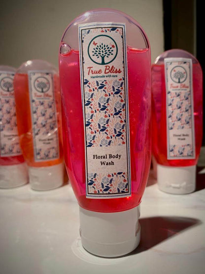 TrueBliss Floral Body Wash - Luxurious and refreshing cleansing solution for soft, smooth, and invigorated skin in a pink bottle