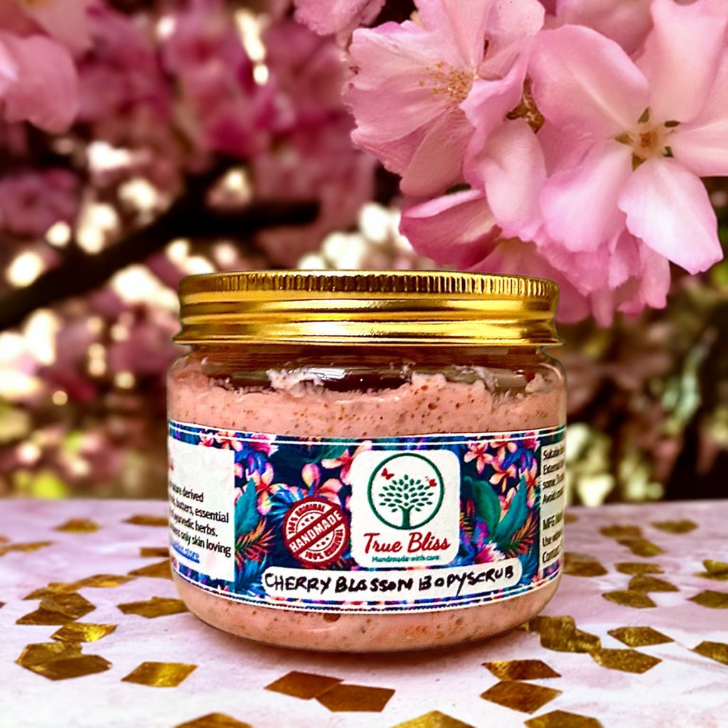 Natural Body Scrub (Rose, Green Tea, Cherry Blossom and Kaolin Clay Whitening)