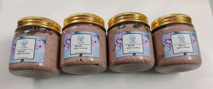 Natural Body Scrub (Rose, Green Tea and Kaolin Clay Whitening) - TrueBliss Skincare